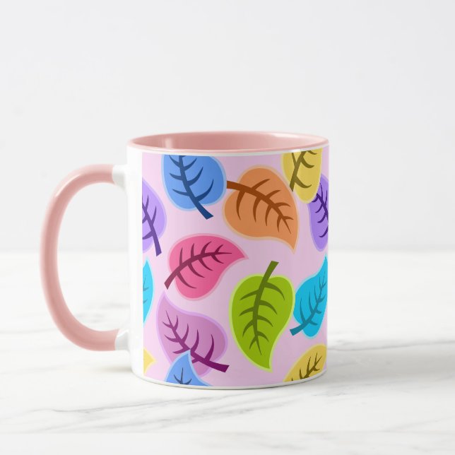 Regenbogen-Blätter-Kaffeetasse Tasse (Links)