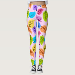 Regenbogen-Blätter Leggings
