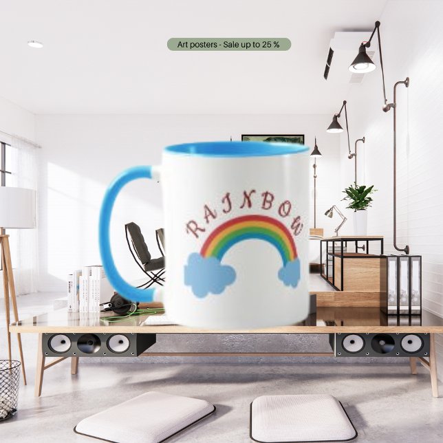 Regenbogen, Blaue Wasserfarbe und benutzerdefinier Tasse (Von Creator hochgeladen)