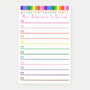 Regenbogen Bleistift Aufgabenliste Personalisieren Post-it Klebezettel