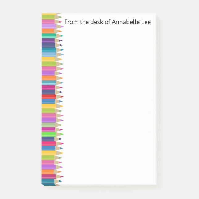 Regenbogen-Bleistifte Post-it Klebezettel (Vorderseite)
