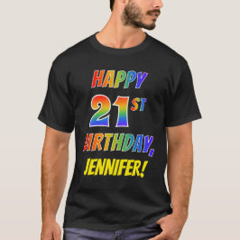 Regenbogen-Blick GLÜCKLICHER 21. GEBURTSTAG + T-Shirt