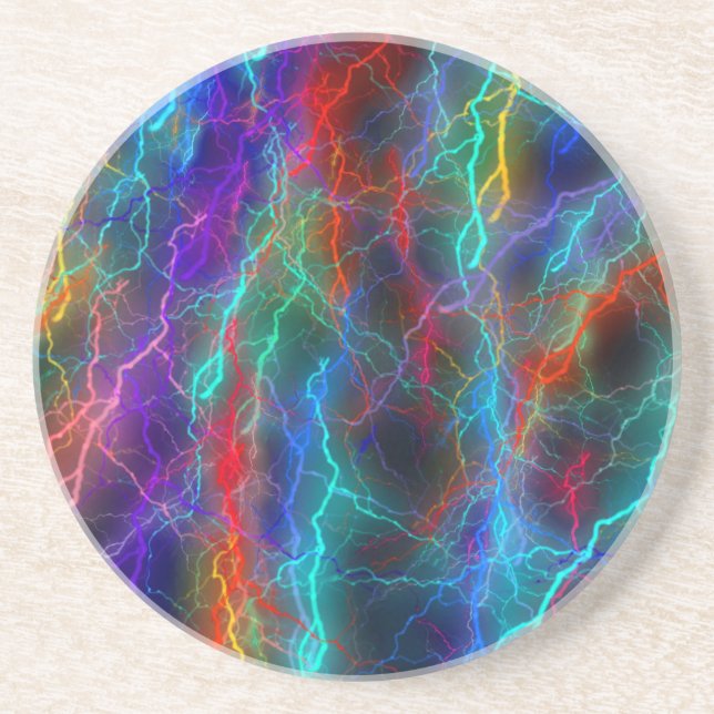 Regenbogen-Blitz Getränkeuntersetzer (Vorne)