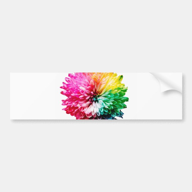 Regenbogen-Blume Autoaufkleber (Vorne)