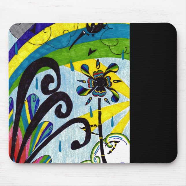 Regenbogen-Blume Mousepad (Vorne)