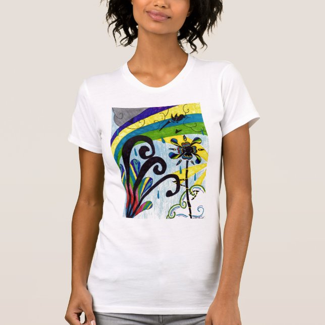 Regenbogen-Blume T-Shirt (Vorderseite)