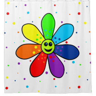 Regenbogen-Blumen-Duschvorhang Duschvorhang
