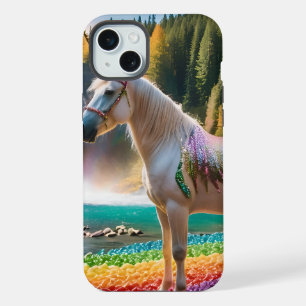 Regenbogen Blumen Einhorn Grüne Bäume Wasserfall S iPhone 15 Plus Hülle