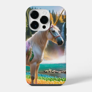 Regenbogen Blumen Einhorn Grüne Bäume Wasserfall S iPhone 14 Pro Hülle