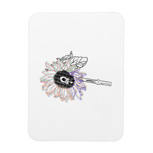 Regenbogen-Blumen-Funky-Kunst Magnet