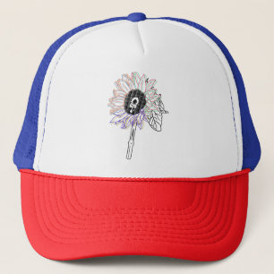 Regenbogen-Blumen-Funky-Kunst Truckerkappe