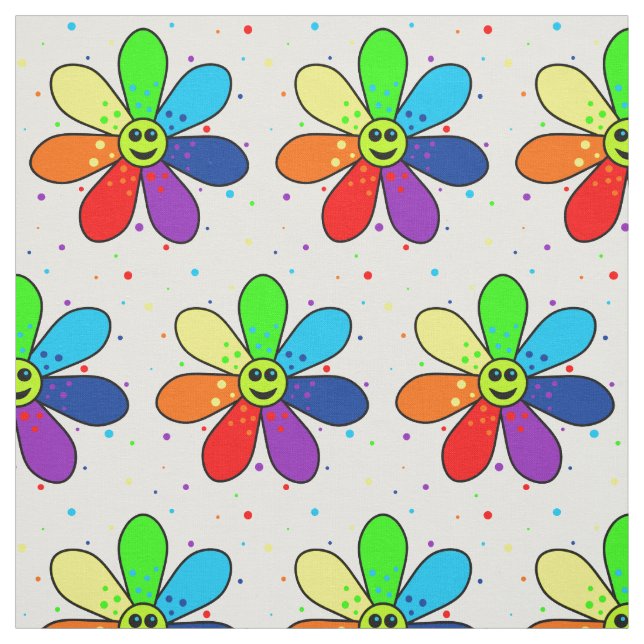 Regenbogen-Blumen-Gewebe Stoff (Muster)