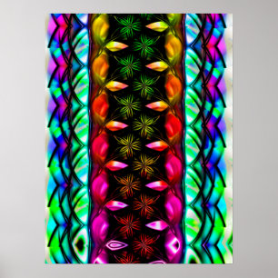 Regenbogen-Blumen-Panel Poster