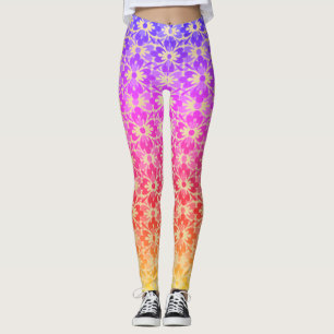 Regenbogen-Blumen-Power-Leggings Leggings