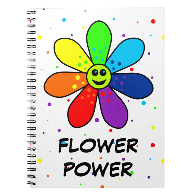 Regenbogen-Blumen-Power-Notizbuch Notizblock (Vorderseite)