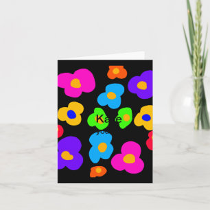 Regenbogen-Blumen-Stolz-Liebe-Name-Text Lqbtq-Abst Karte