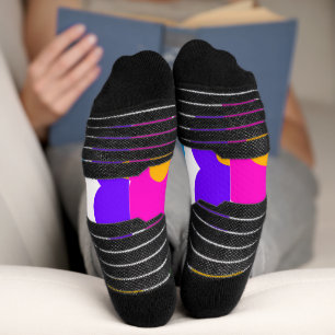 Regenbogen-Blumen-Stolz-Liebe-Namenszugabe-Text lq Socken