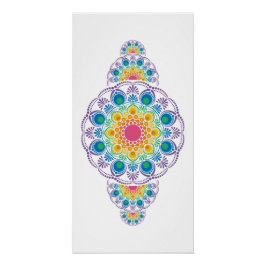 Regenbogen Blumenbrunnen Ornamental Dot Mandala Poster