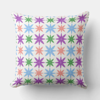 Regenbogen-Blumenmuster | Farbige Retro-Blumen Kissen