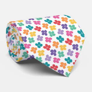 Regenbogen-Blumenmuster Krawatte
