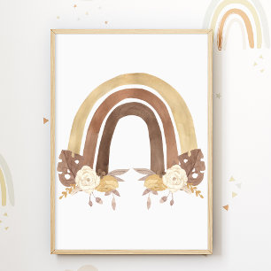 Regenbogen-Blumenposter Kinderzimmer Druck Poster
