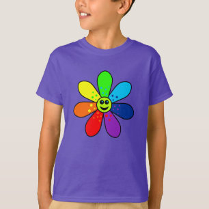 Regenbogen-Blumeraglan-T - Shirt (Kind)