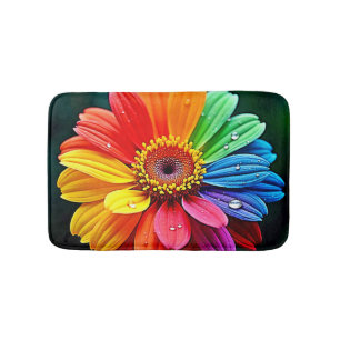 Regenbogen-Blüten-Kunst Badematte