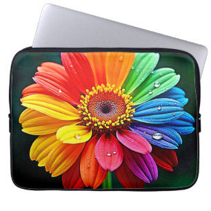 Regenbogen-Blüten-Kunst Laptopschutzhülle