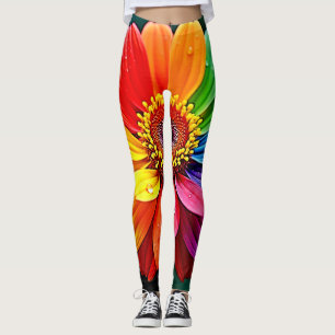 Regenbogen-Blüten-Kunst Leggings