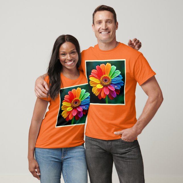 Regenbogen-Blüten-Kunst T-Shirt (Unisex)