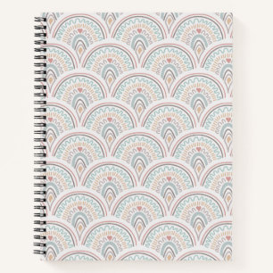 Regenbogen Boho Pastell Liniiert Notizbuch