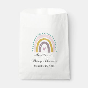 Regenbogen, Boho, rosa, Aquamarin, Herz, Babydusch Geschenktütchen