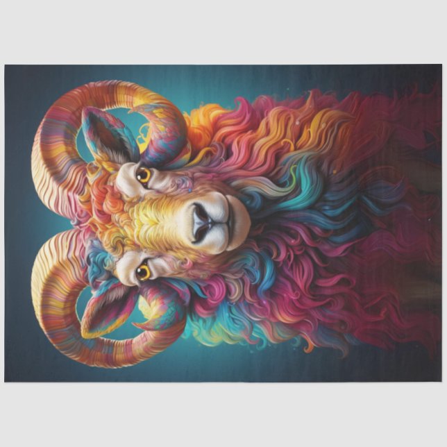 Regenbogen Boho Widder Decoupage  Seidenpapier (Vorderseite)