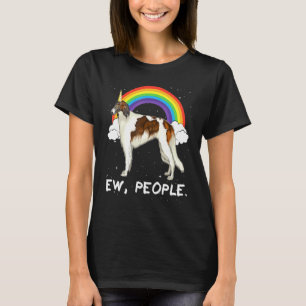 Regenbogen Borzoi Ew Leute Einhorn Hund T-Shirt