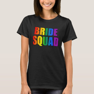 Regenbogen-Braut-Squad Lesbische LGBT-Hochzeit Jun T-Shirt