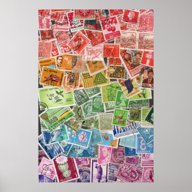 Regenbogen-Briefmarken Poster (Vorne)
