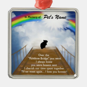 Regenbogen-Brücken-Erinnerungsgedicht für Hamster Silbernes Ornament
