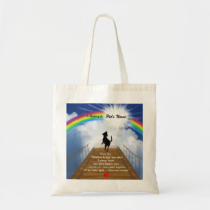 Regenbogen-Brücken-Erinnerungsgedicht für Hunde Tragetasche