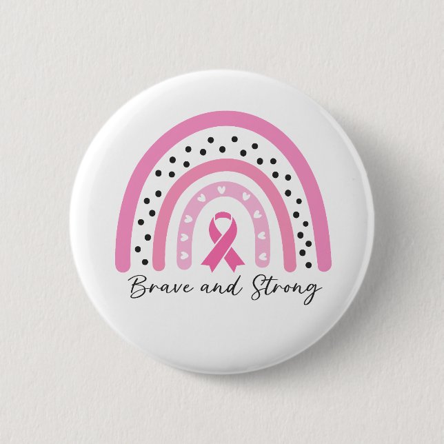 Regenbogen-Brustkrebs-Rosa-Band-Bewusstsein Button (Vorderseite)