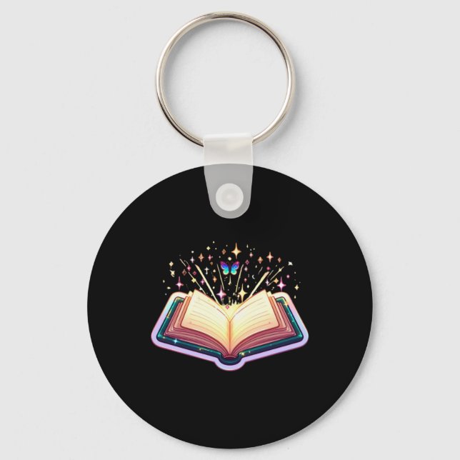 Regenbogen Buch  Schlüsselanhänger (Vorderseite)