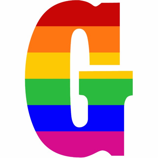 Regenbogen-Buchstabe G Fotoskulptur Ornament (Vorne)