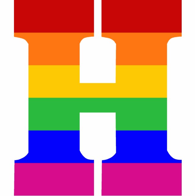 Regenbogen-Buchstabe H Fotoskulptur Ornament (Vorne)