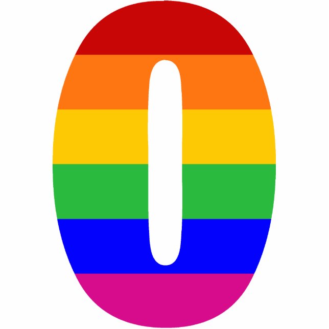 Regenbogen-Buchstabe O Fotoskulptur Ornament (Vorne)