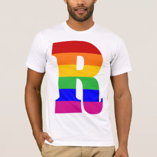 Regenbogen-Buchstabe R T-Shirt