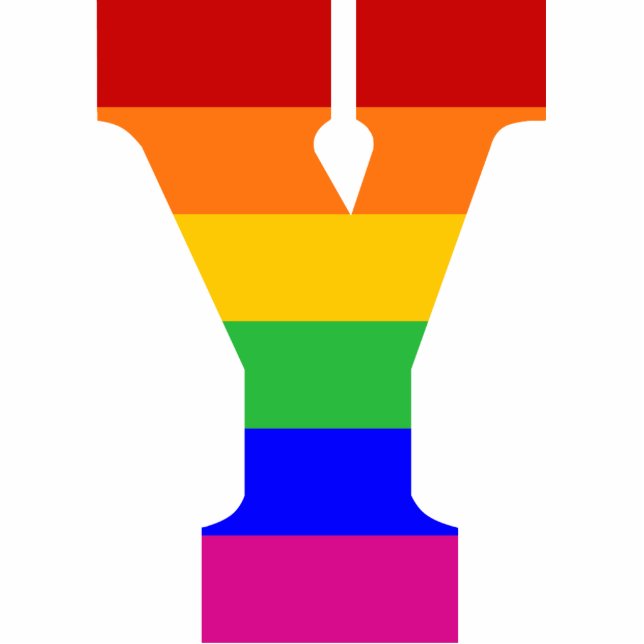Regenbogen-Buchstabe Y Fotoskulptur Ornament (Vorne)