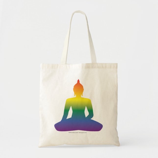 Regenbogen-Buddha-Taschen-Tasche Tragetasche (Vorne)