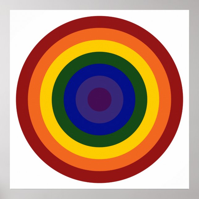 Regenbogen-Bullseye Poster (Vorne)