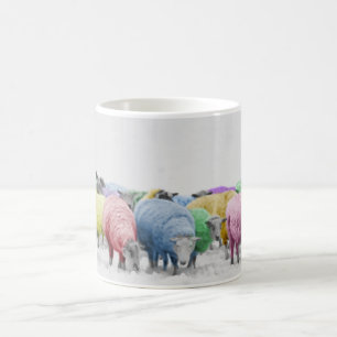 Regenbogen-bunte Schafe Kaffeetasse