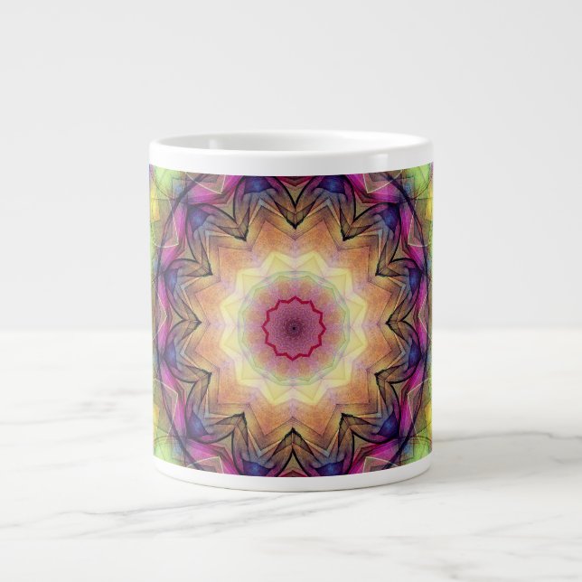 Regenbogen-Buntglas Jumbo-Tasse (Vorderseite)