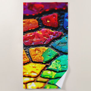 Regenbogen-Buntglas Nahaufnahme Kunst Strandtuch